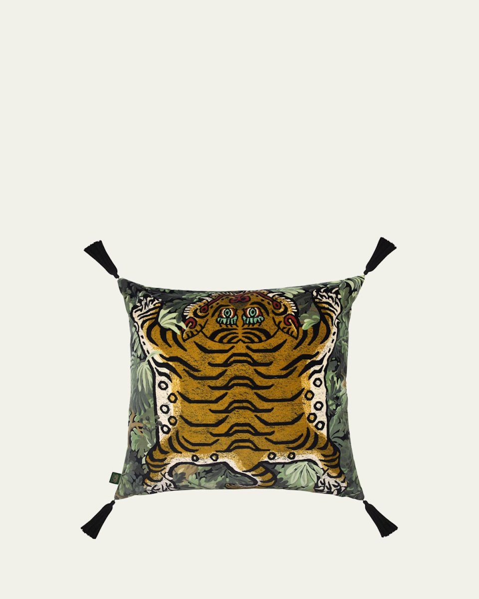 Saber 24" Tassel Velvet Cushion, Foris